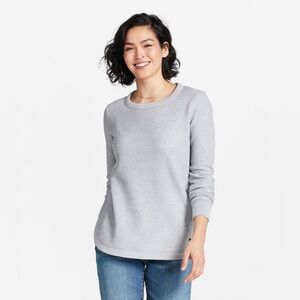 L.L. Bean Signature Brushed-Back Waffle Boatneck